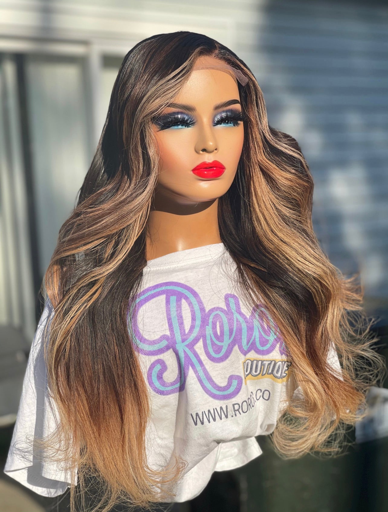5x5 Closure Straight Hair Wig with Blonde Highlights