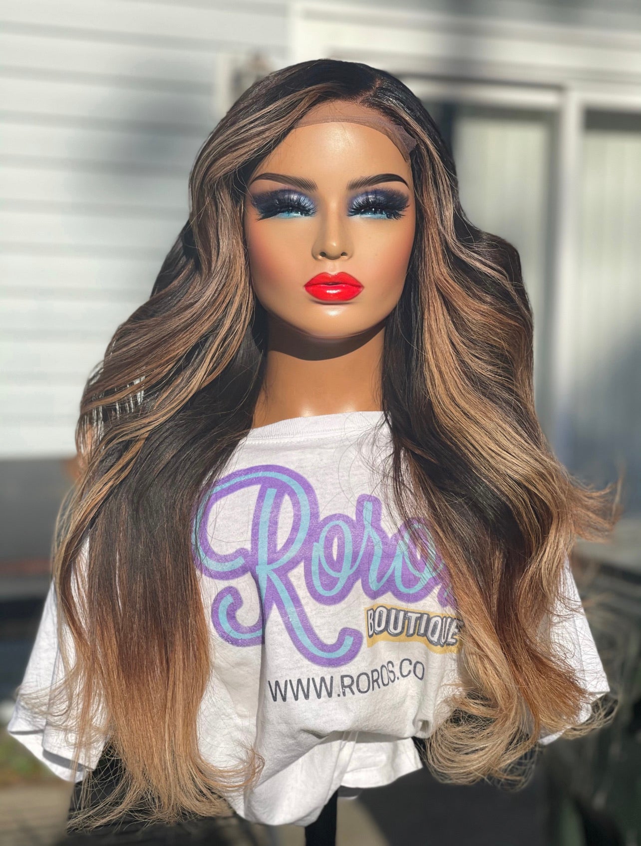 5x5 Closure Straight Hair Wig with Blonde Highlights