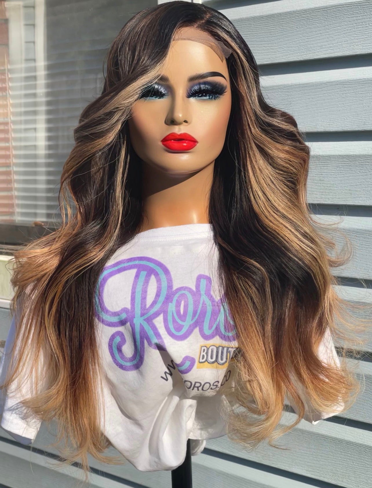 5x5 Closure Straight Hair Wig with Blonde Highlights