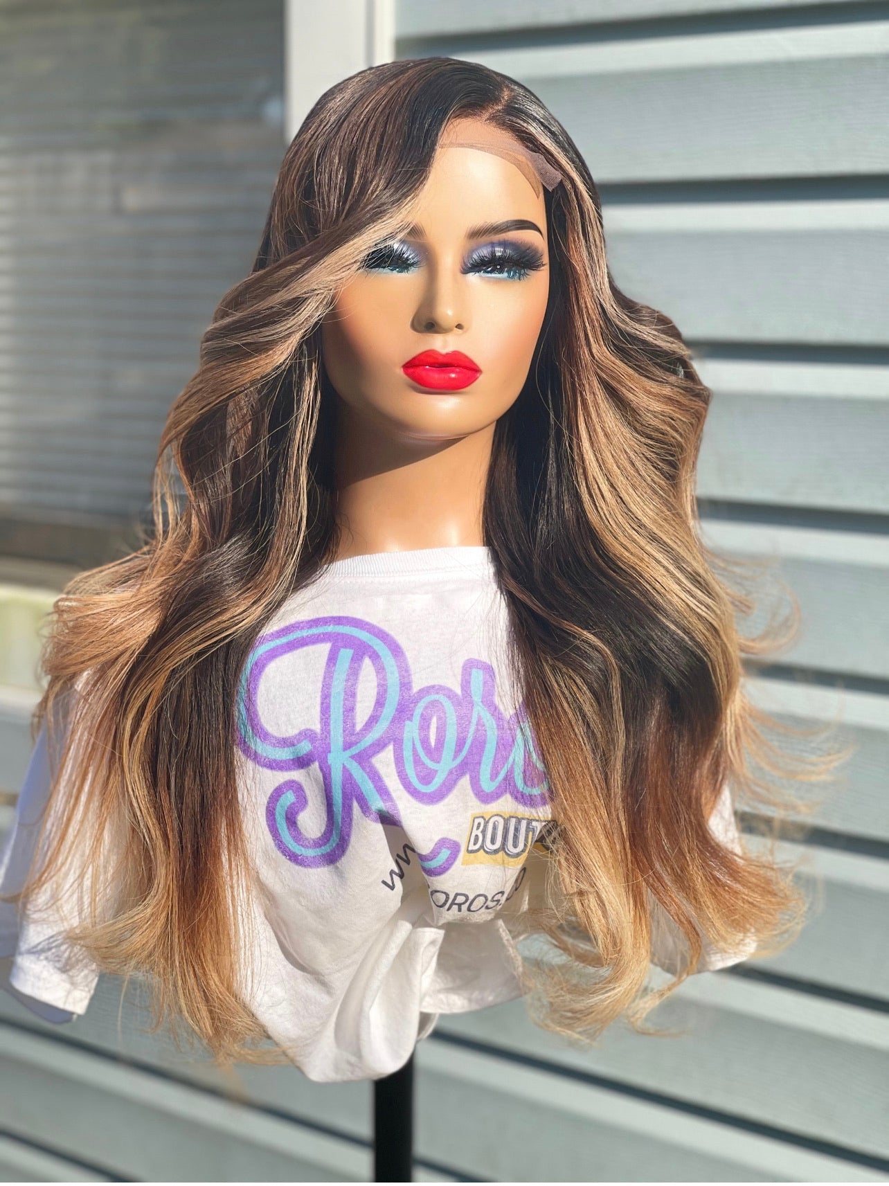 5x5 Closure Straight Hair Wig with Blonde Highlights
