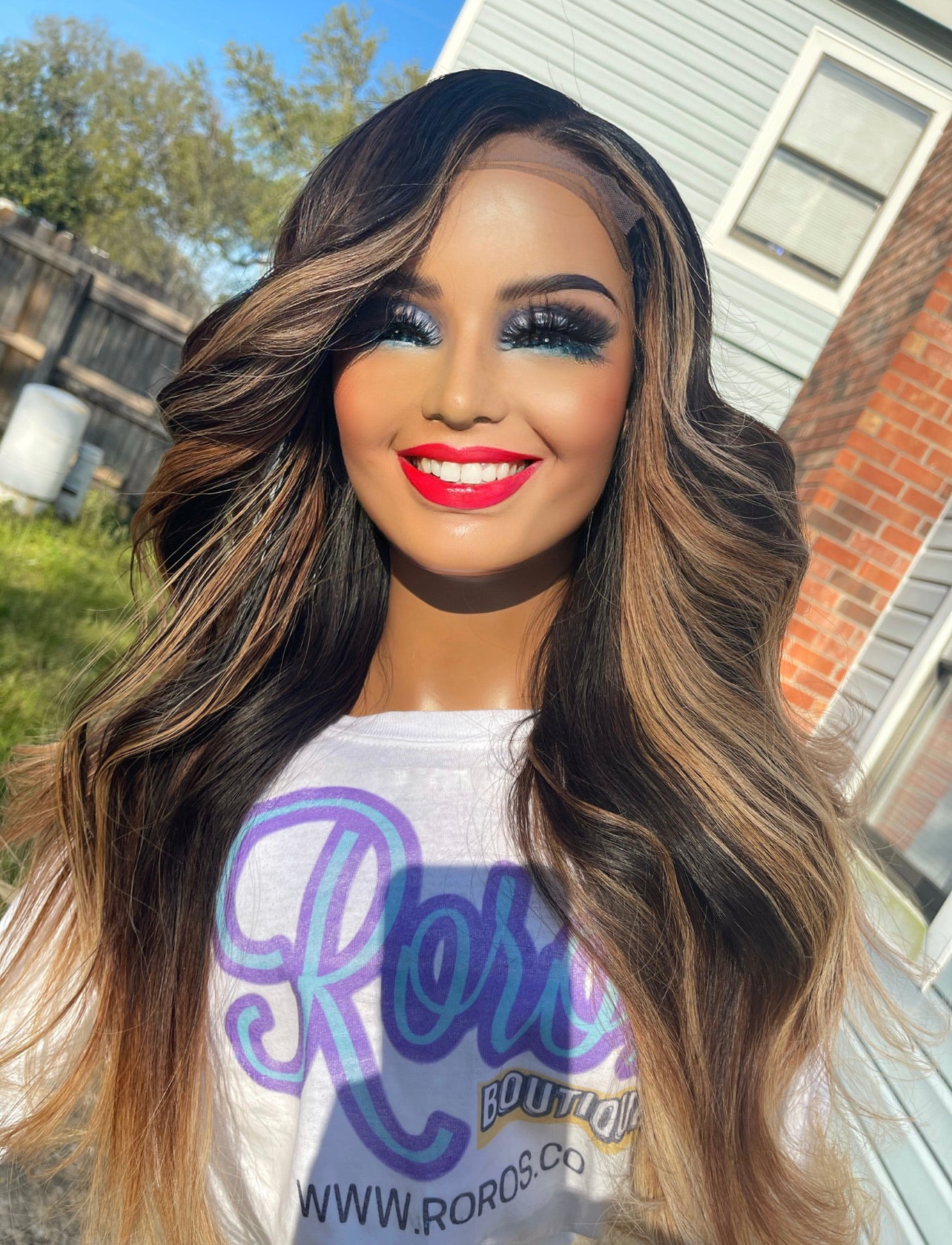 5x5 Closure Straight Hair Wig with Blonde Highlights
