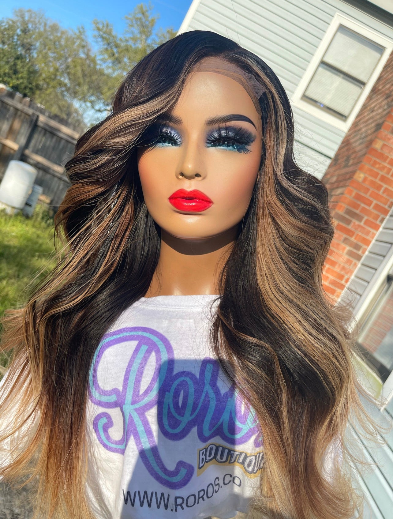 5x5 Closure Straight Hair Wig with Blonde Highlights