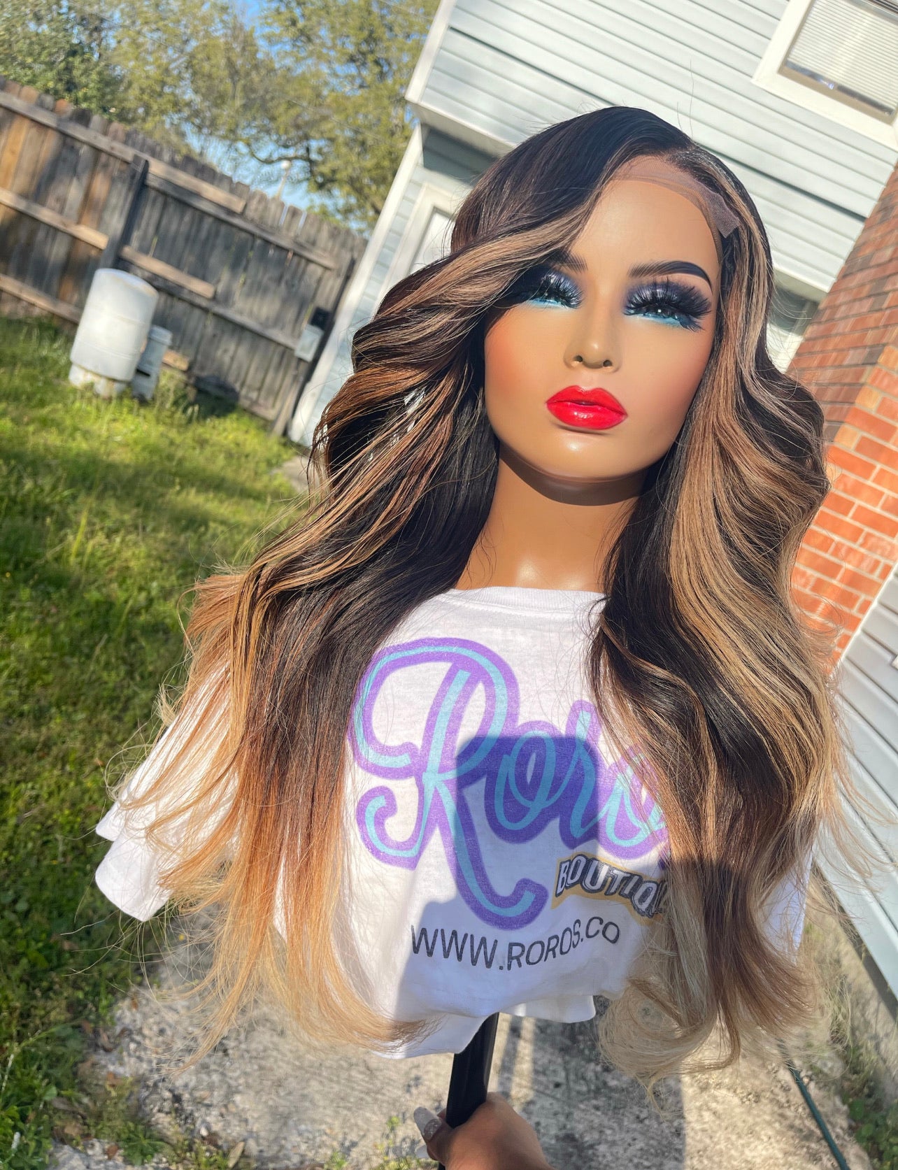 5x5 Closure Straight Hair Wig with Blonde Highlights