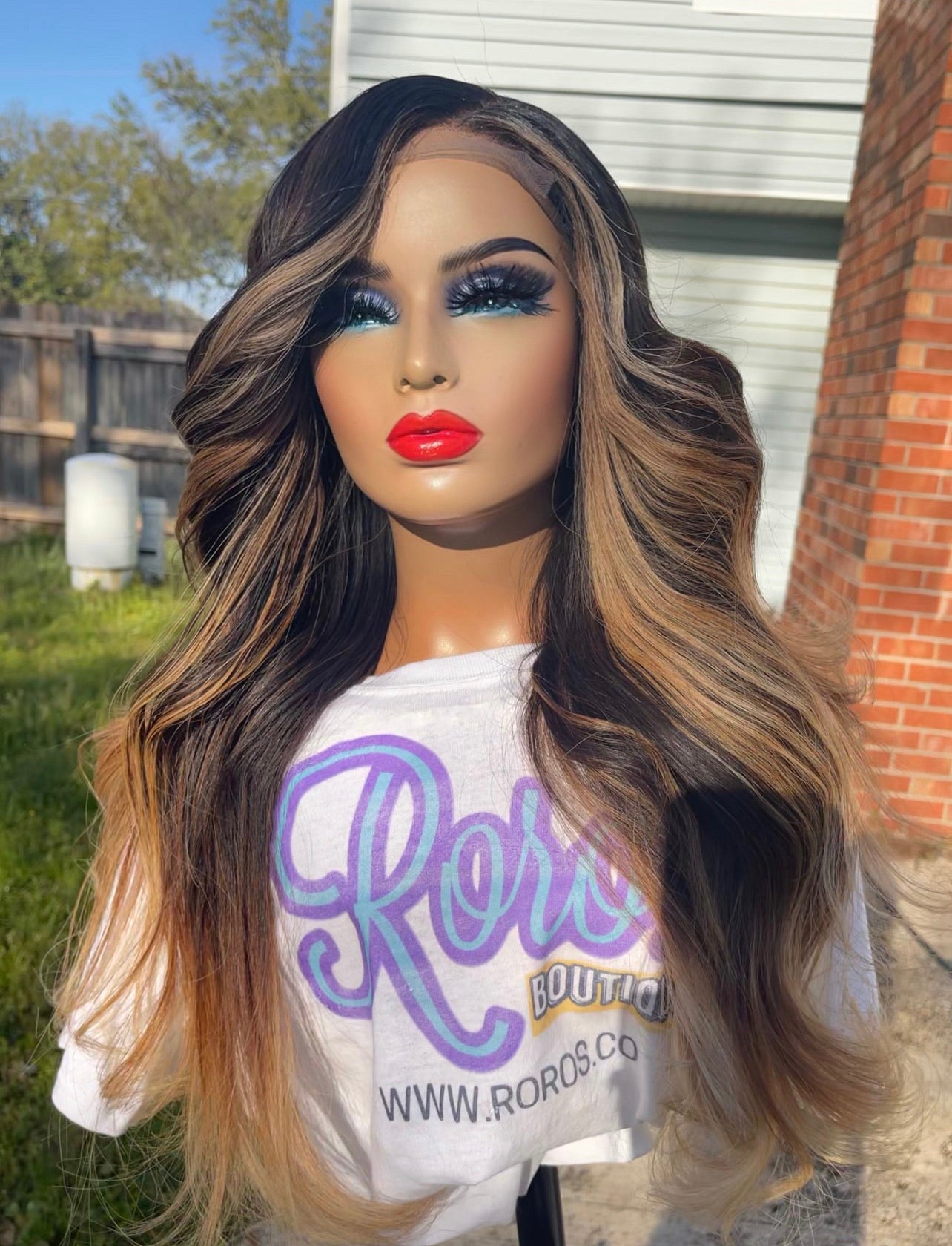 5x5 Closure Straight Hair Wig with Blonde Highlights