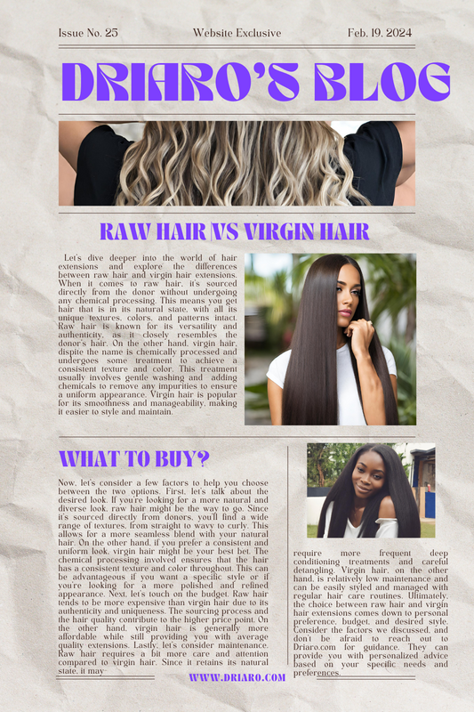 What is the difference between Raw Hair and Virgin Hair?