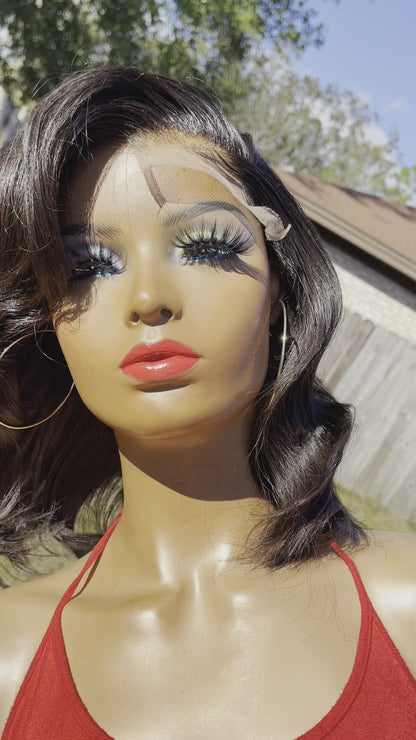 Deep side part bob Wig