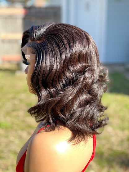 Deep side part bob Wig