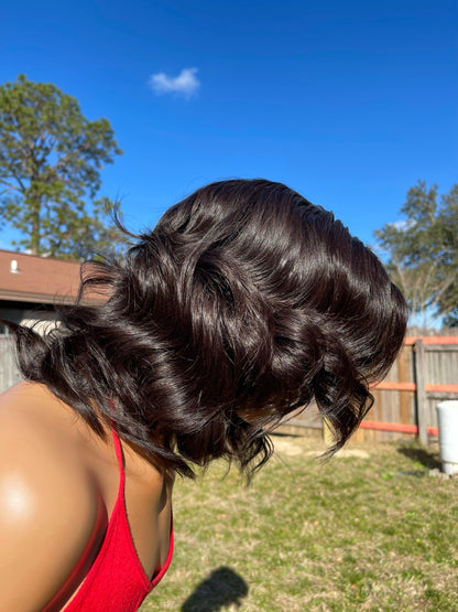 Deep side part bob Wig