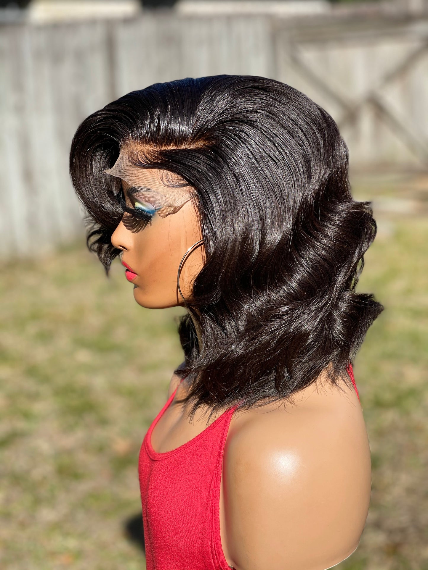 Deep side part bob Wig