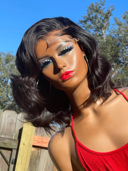 Deep side part bob Wig