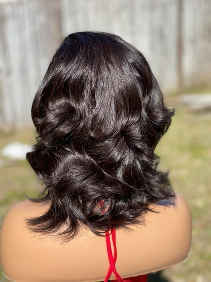 Deep side part bob Wig