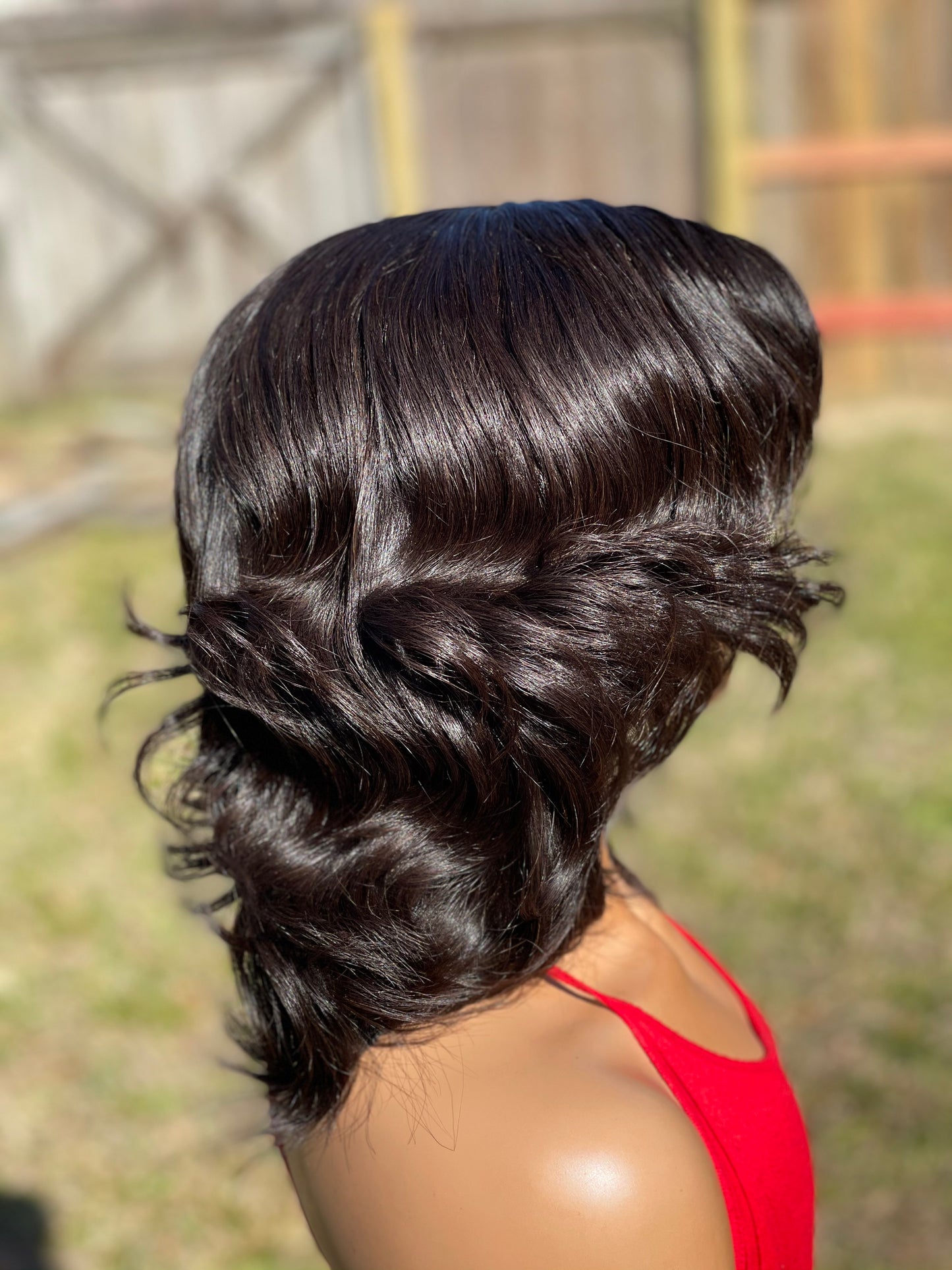 Deep side part bob Wig