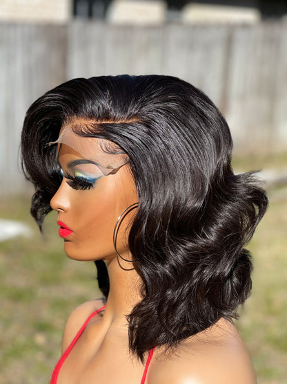 Deep side part bob Wig