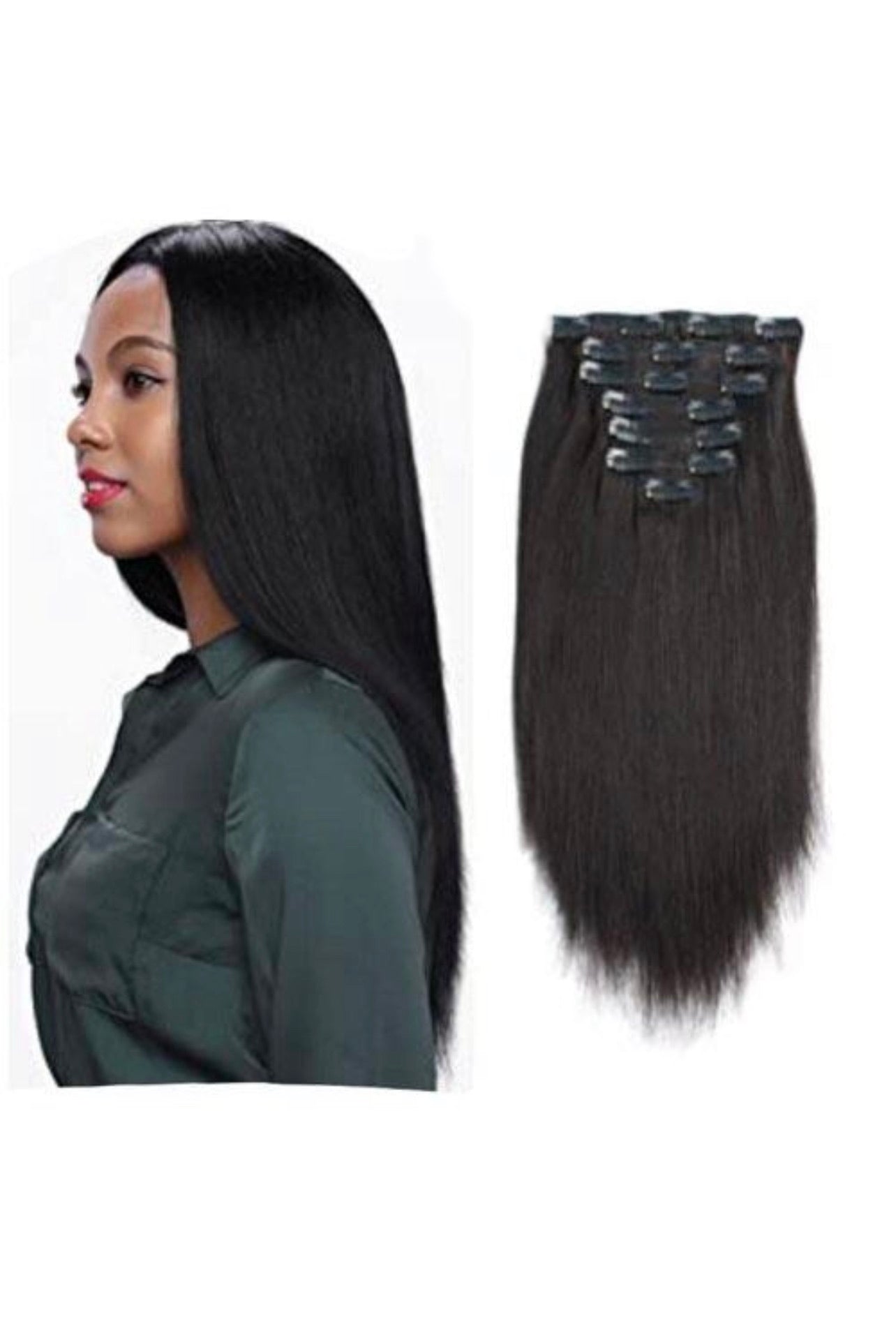 Clip ins Yaki Straight Hair