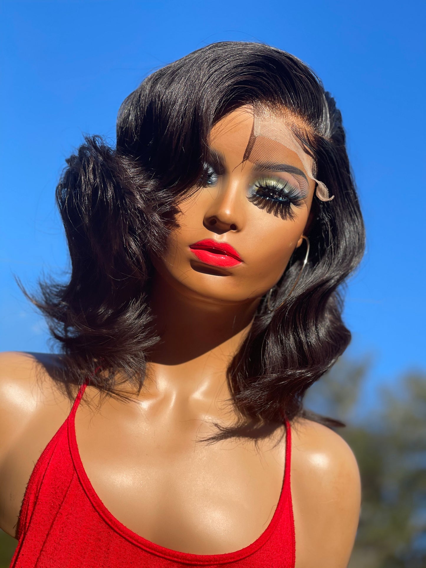 Deep side part bob Wig