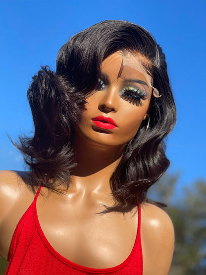 Deep side part bob Wig