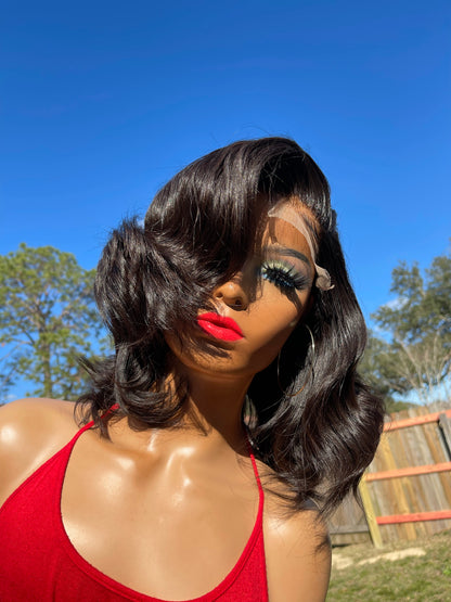 Deep side part bob Wig