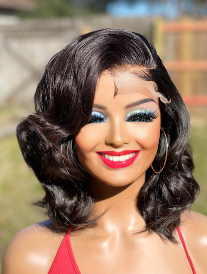 Deep side part bob Wig